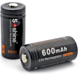 Акумулятор Soshine CR123A/16340 600mAh 1шт