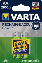 Акумулятор Varta RECHARGEABLE POWER ACCU Green АА, 2 шт, 2100mAh NI-MH