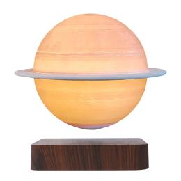 Магнітна левітаційна лампа HCNT Levitating Lamp Saturn Dark Wood Grain (SIM10-GW5-S)