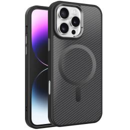 Чохол-накладка EpiK TPU + PC Carbon Mirage with MagSafe для Apple iPhone 16 Pro Max (6.9) Black