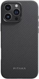 Чохол-накладка Pitaka Military-Grade Protective Case Classic Twill 600D for iPhone 16 Pro Black Gray (KI1601PPA)