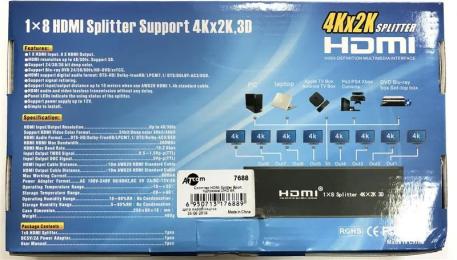 Сплітер Atcom (7688) HDMI 8 портів, підтримка UHD 4K Black