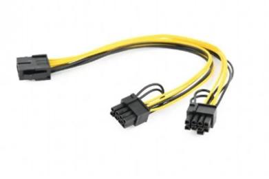 Кабель живлення Cablexpert CC-PSU-85 Black Yellow 2 x male 6+2 pin - 8 pin, 0.3 м