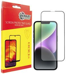 Захисне скло DENGOS Full Glue для Apple iPhone 14/iPhone 16e Black (TGFG-230)
