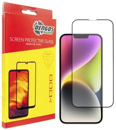 Захисне скло DENGOS Full Glue для Apple iPhone 14 Plus Black (TGFG-231)