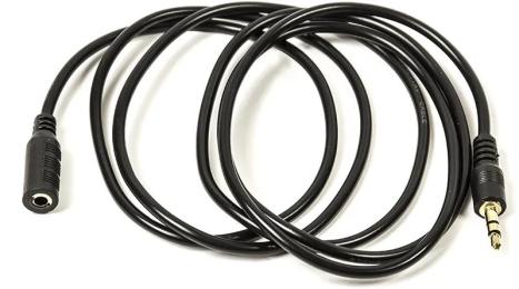 Аудіо-кабель PowerPlant mini-jack 3.5(тато)mini-jack 3.5(мама), 1,5m Black