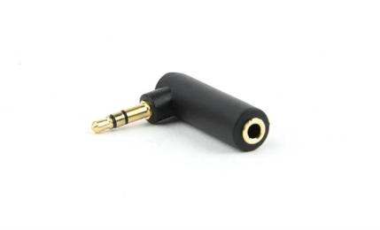 Перехідник Cablexpert A-3.5M-3.5FL 3.5mm mini jack (тато) - 3.5mm mini jack (мама) Black