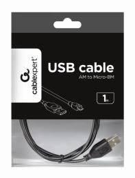 Дата-кабель Cablexpert CCP-mUSB2-AMBM-1M 1m USB(тато) - microUSB Type B(тато) Black