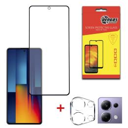 Захисне скло DENGOS для Poco M6 Pro 4G Full Glue Black + camera module glass (DG-TGSCP-06)