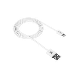 Дата-кабель Canyon CNE-CFI1W 1m USB(тато) - Lightning(тато) White