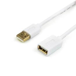 Дата-кабель Atcom 13424 0.8m USB(тато) - USB(мама) White