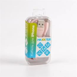 Дата-кабель Maxxter UB-L-USB-01GP 1m USB(тато) - Lightning(тато) Pink