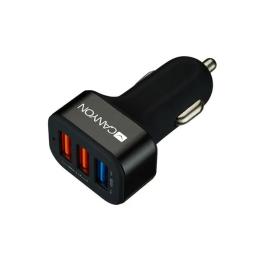 Автомобільний адаптер для телефона Canyon CNE-CCA07B Black (3USB, 2.1A )