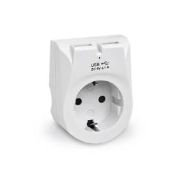 Розетка REAL-EL CS-25 White (2USB, 2.1A )