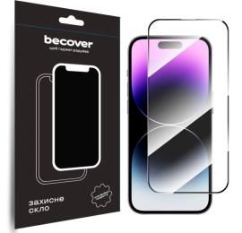 Захисне скло BeCover Glass для Apple iPhone 15 Pro Black (710593)