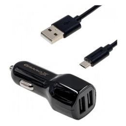 Автомобільний зарядний пристрій для телефона Grand-X CH-26BM Black (2xUSB 2.1 А 2USB 2.1A + micro-USB )