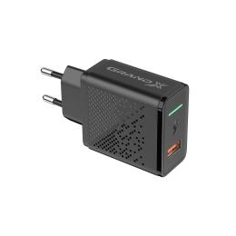 Адаптер живлення для телефона Grand-X CH-650 Black (1xUSB 3А Fast Charge 3-в-1 Quick Charge 3.0, FCP, AFC )
