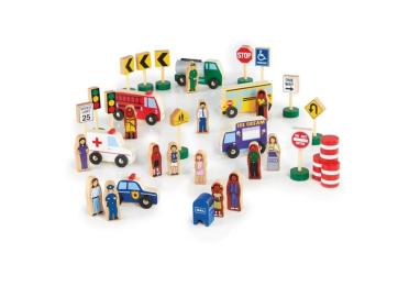 Ігровий набір Guidecraft набір фігурок і машин Block Play - до Дорожньої системі, 36 деталей (G6717)
