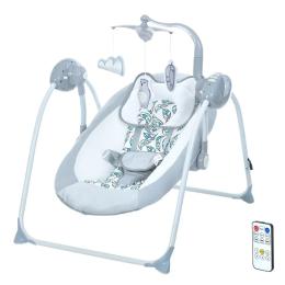 Дитячий шезлонг-гойдалка El Camino TEDDY ME 1075 Gray Mint Feathes