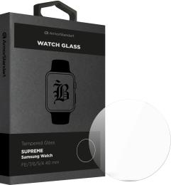 Захисне скло для смарт-годинника ArmorStandart Supreme Black Icon для Samsung Watch FE/7/6/5/4 40 mm (ARM84743) Clear