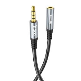 Аудіо-кабель Hoco UPA20 3.5 audio extension cable 3.5mm (тато) - 3.5mm (мама) 2m Metal Gray (6931474762160)