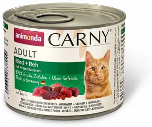 Корм вологий Carny Adult Beef Venison with Cowberries для дорослих котів з яловичиною олениною та брусницею 200 г