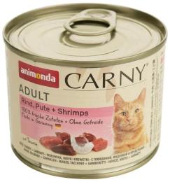 Корм вологий Carny Adult Beef, Turkey Shrimps для домашніх котів з яловичиною індичкою і креветками 200 г