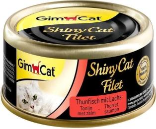 Корм вологий GimCat Shiny Cat Filet для котів з тунцем лососем та рисом 70 г