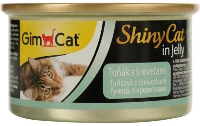 Корм вологий GimCat Shiny Cat для котів з тунцем та креветками в желе 70 г