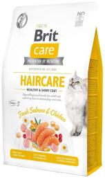 Корм сухий Brit Care Cat Grain Free Haircare Healthy and Shiny Coat для котів догляд за шкірою і шерстю лосось та курка 400 г