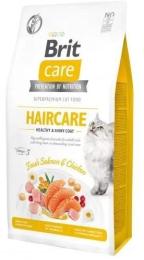 Корм сухий Brit Care Cat Grain Free Haircare Healthy and Shiny Coat для котів догляд за шкірою і шерстю лосось та курка 7 кг