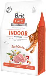 Корм сухий Brit Care Cat Grain Free Indoor Anti-stress для дорослих домашніх котів гіпоалергенний з куркою 400 г