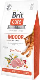 Корм сухий Brit Care Cat Grain Free Indoor Anti-stress для дорослих домашніх котів гіпоалергенний з куркою 7 кг