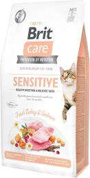 Корм сухий Brit Care Cat Grain Free Sensitive HDigestion Delicate Taste для дорослих котів з чутливим травленням з індичкою та лососем 7 кг