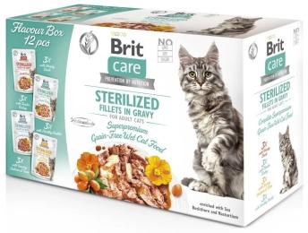 Корм вологий Brit Care Fillets in Gravy Flavour box Sterilized д/стерилізованих котів філе в соусі набір смаків 12 х 85 г