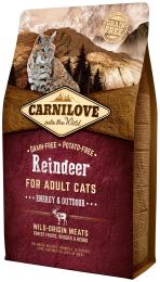 Корм сухий Carnilove Cat Energy and Outdoor для дорослих активних котів з північним оленем 2 кг