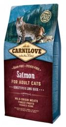 Корм сухий Carnilove Cat Sensitive and Long Hair для дорослих котів з чутливим травленням з лососем 6 кг