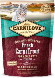 Корм сухий Carnilove Fresh Carp and Trout Sterilised for Adult Cats для дорослих стерилізованих та кастрованих котів з коропом та фореллю 400 г