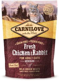 Корм сухий Carnilove Fresh Chicken and Rabbit Gourmand for Adult cats для дорослих котів з куркою та кроликом 400 г