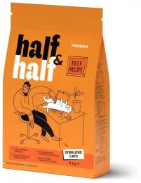 Корм сухий HalfHalf Beef Recipe Sterilised Cats для стерилізованих котів із яловичиною 8 кг