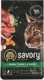 Корм сухий Savory Adult Cat Gourmand Fresh Turkey and Duck 400 г