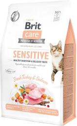 Корм сухий Brit Care Cat Grain Free Sensitive HDigestion Delicate Taste для котів з чутливим травленням індичка та лосось 400 г