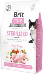 Корм сухий Brit Care Cat Grain Free Sterilized Sensitive для стерилізованих котів з чутливим травленням з кроликом 2 кг