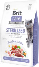 Корм сухий Brit Care Cat Grain Free Sterilized Weight Control для стерилізованих котів з надмірною вагою качка та індичка 2 кг