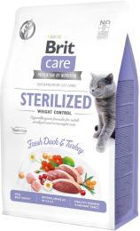 Корм сухий Brit Care Cat Grain Free Sterilized Weight Control для стерилізованих котів з надмірною вагою качка та індичка 400 г