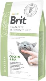 Корм сухий Brit Grain Free VetDiet Cat Diabetes для котів з цукровим діабетом беззерновий з куркою та горохом 2 кг