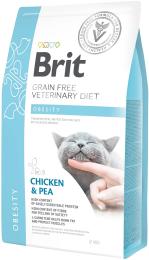 Корм сухий Brit Grain Free VetDiet Cat Obesity для котів з зайвою вагою та ожирінням з куркою та горохом 2 кг