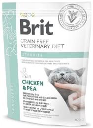 Корм сухий Brit Grain Free VetDiet Cat Struvite для котів з сечокам яною хворобою з куркою та горохом 400 г