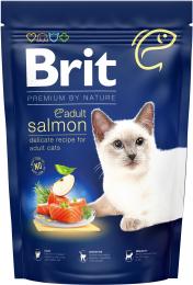 Корм сухий Brit Premium Cat by Nature Adult Salmon для дорослих котів з лососем 1,5 кг