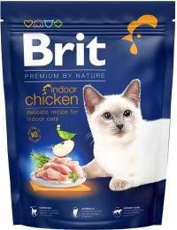 Корм сухий Brit Premium Cat by Nature Indoor Chicken для дорослих домашніх котів з куркою 300 г